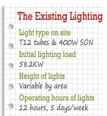 Existing Lighting at Tool Connection